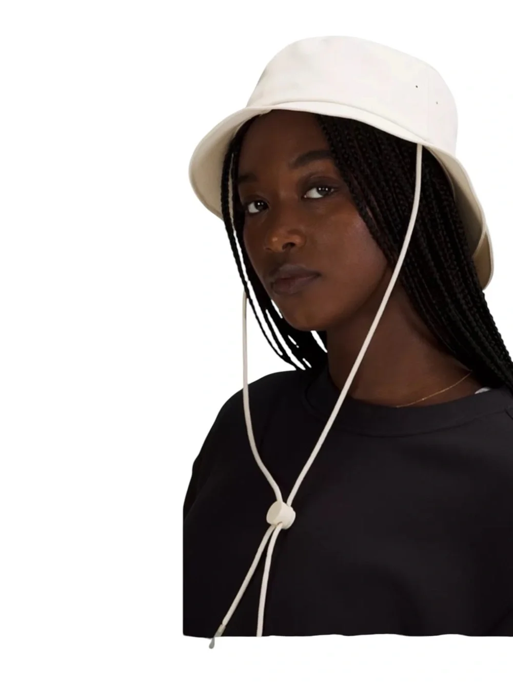 NWOT Lululemon Wide-Brim Bucket Hat with Chin Strap in White Opal M/L